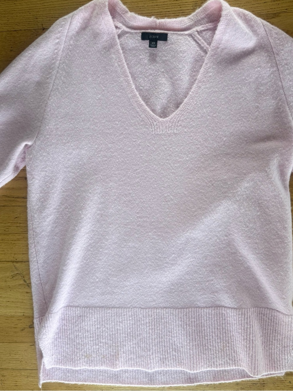 J. Crew Pale Pink V-Neck Sweater XS